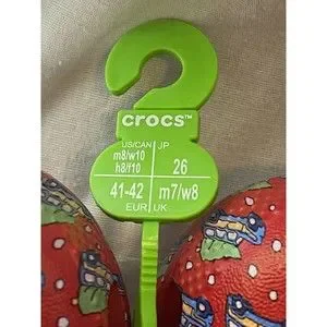 NWT Crocs Classic Clog Slip On Vineyard Vines 2022 Holiday Collab Red m8 w10 Crocs M8 W10 Classic Vineyard Vines Clogs with Whale Jibbitz  main image 2